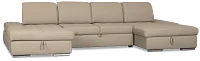 Eden Gray Micro Double Chaise Sleeper Storage Sectional