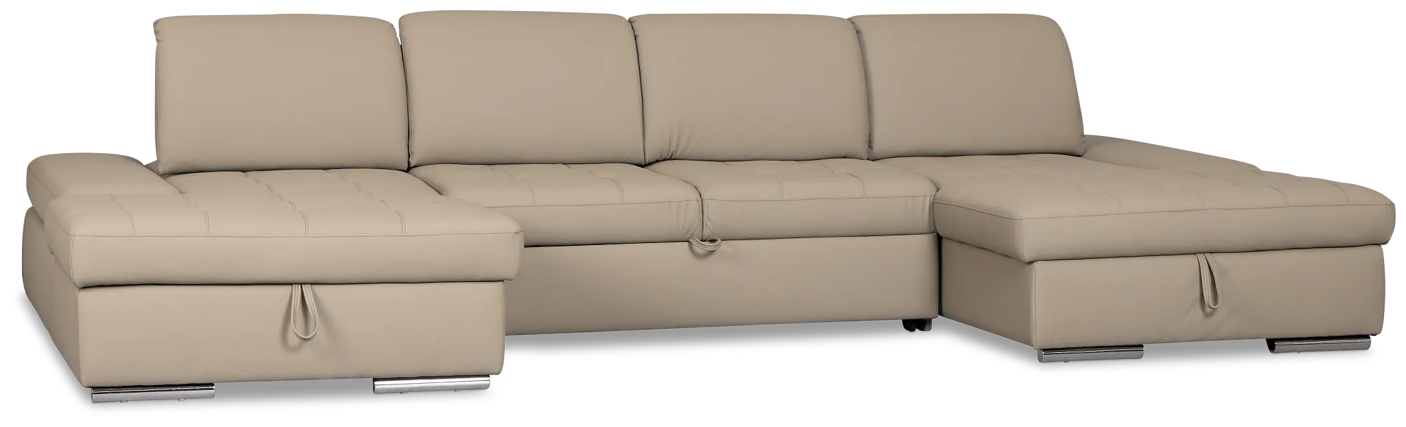 Eden Gray Micro Double Chaise Sleeper Storage Sectional