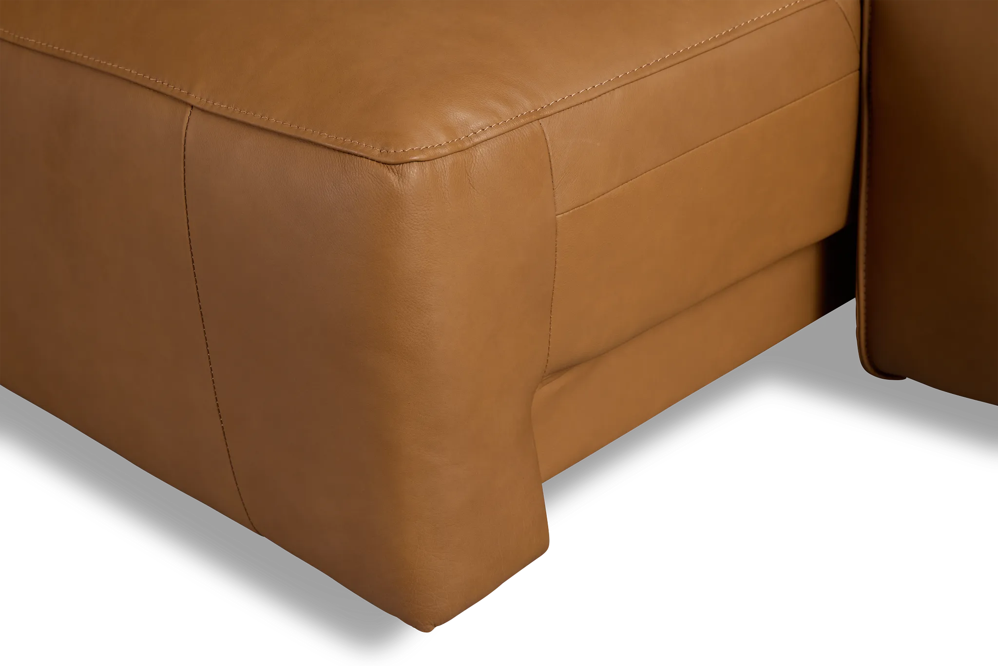 Rudy Brown Lthr/vinyl Small Two Arm Power Extension Chaise Sectional