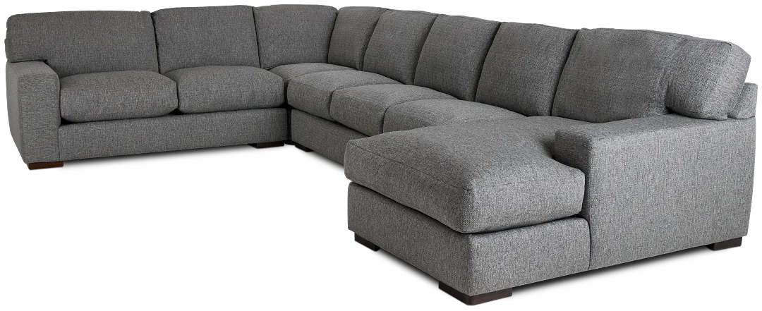 Veronica Dark Gray Down Large Right Chaise Sectional