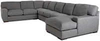 Veronica Dark Gray Down Large Right Chaise Sectional