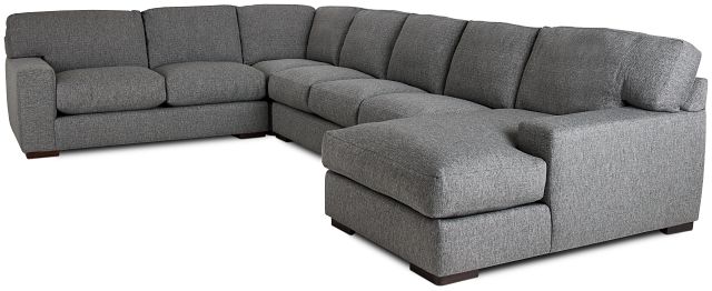 Veronica Dark Gray Down Large Right Chaise Sectional (1)