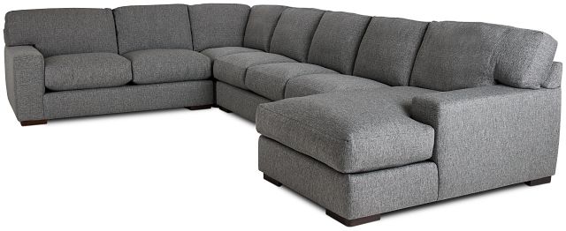 Veronica Dark Gray Down Large Right Chaise Sectional