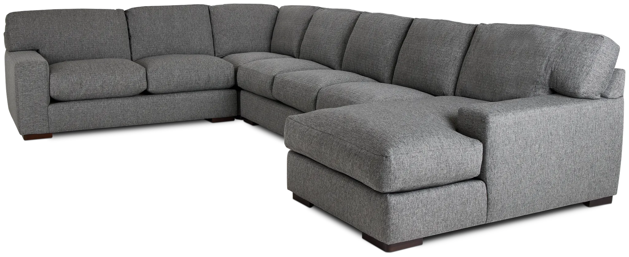 Veronica Dark Gray Down Large Right Chaise Sectional
