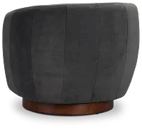 Hazel Dark Gray Velvet Swivel Accent Chair
