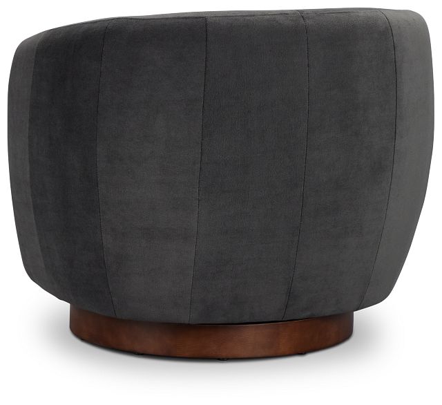 Hazel Dark Gray Velvet Swivel Accent Chair