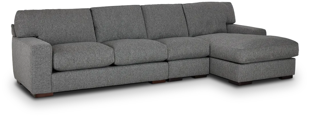 Veronica Dark Gray Down Small Right Chaise Sectional