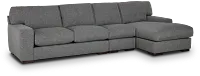 Veronica Dark Gray Down Small Right Chaise Sectional