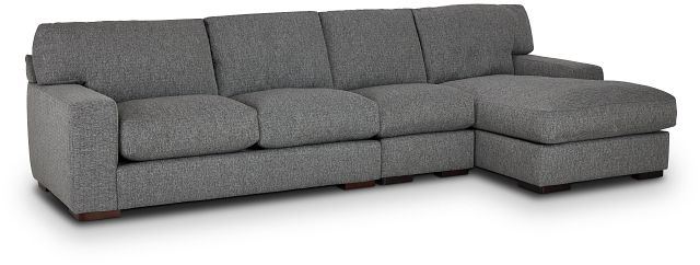 Veronica Dark Gray Down Small Right Chaise Sectional