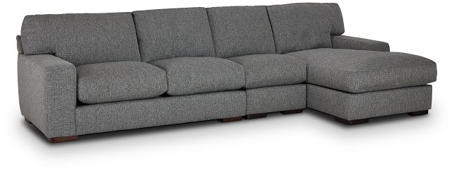 Veronica Dark Gray Down Small Right Chaise Sectional