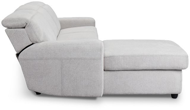 Callum Light Gray Storage Small Left Power Chaise Sleeper Sectional