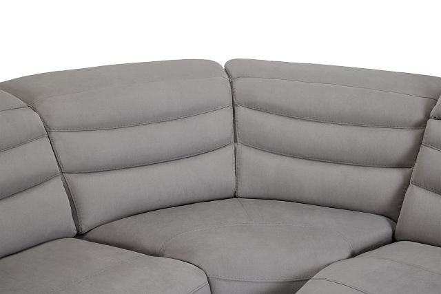 Sentinel Light Gray Micro Large Triple Power Reclining Two-arm Sectional (5)