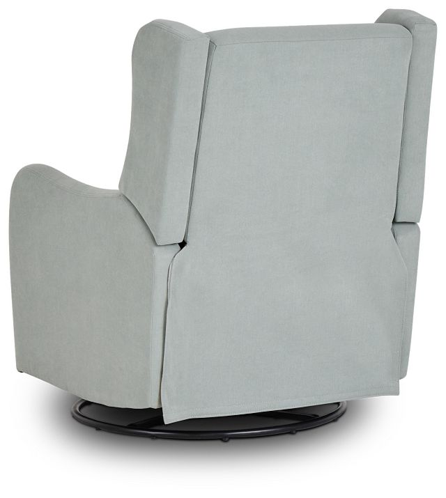 Georgia Light Blue Fabric Swivel Glider Recliner