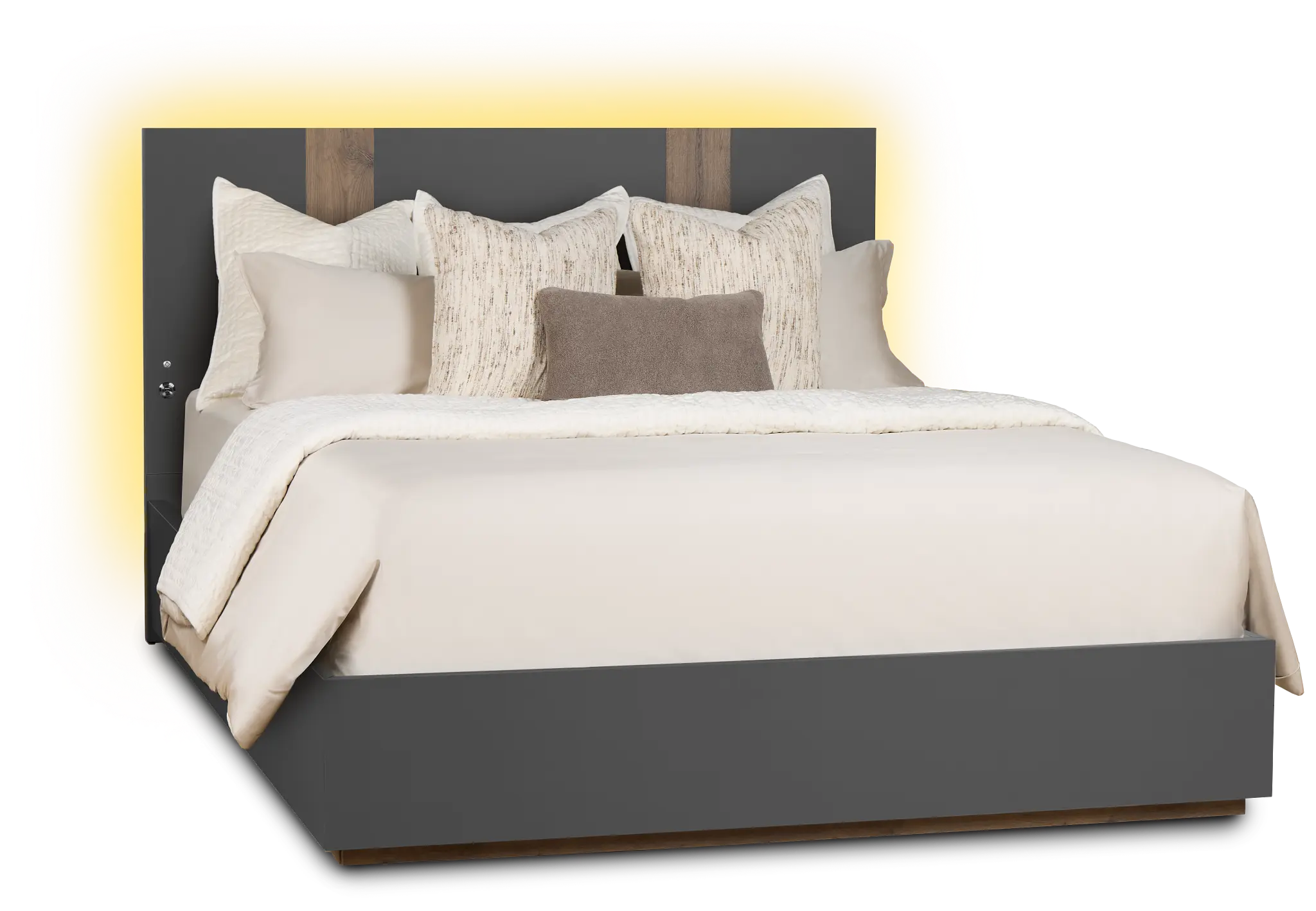 Brasilia Gray Platform Bed With Speaker Brasilia Gray Platform Bed With Speaker