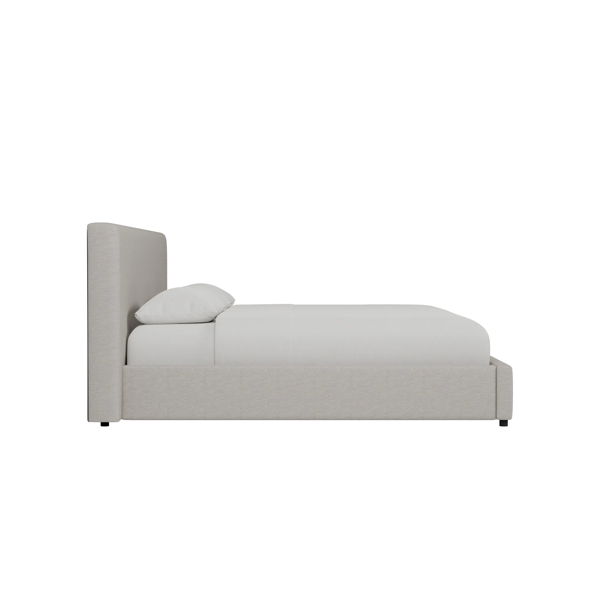 Grayton Maguire Pewter 44" Upholstered Platform Bed