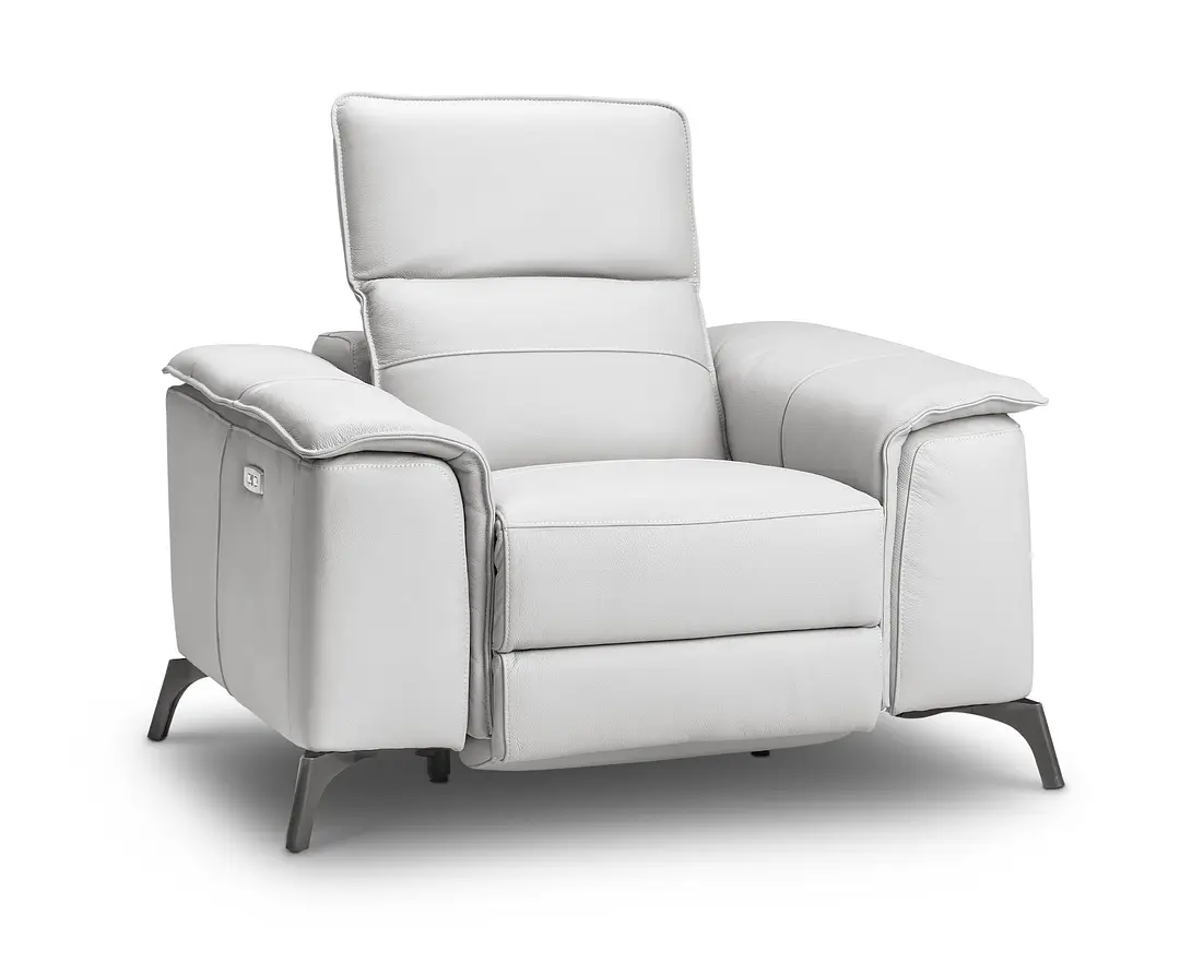 Pearson White Leather Power Recliner With Power Headrest Pearson White Leather Power Recliner With Power Headrest