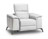 Pearson White Leather Power Recliner With Power Headrest