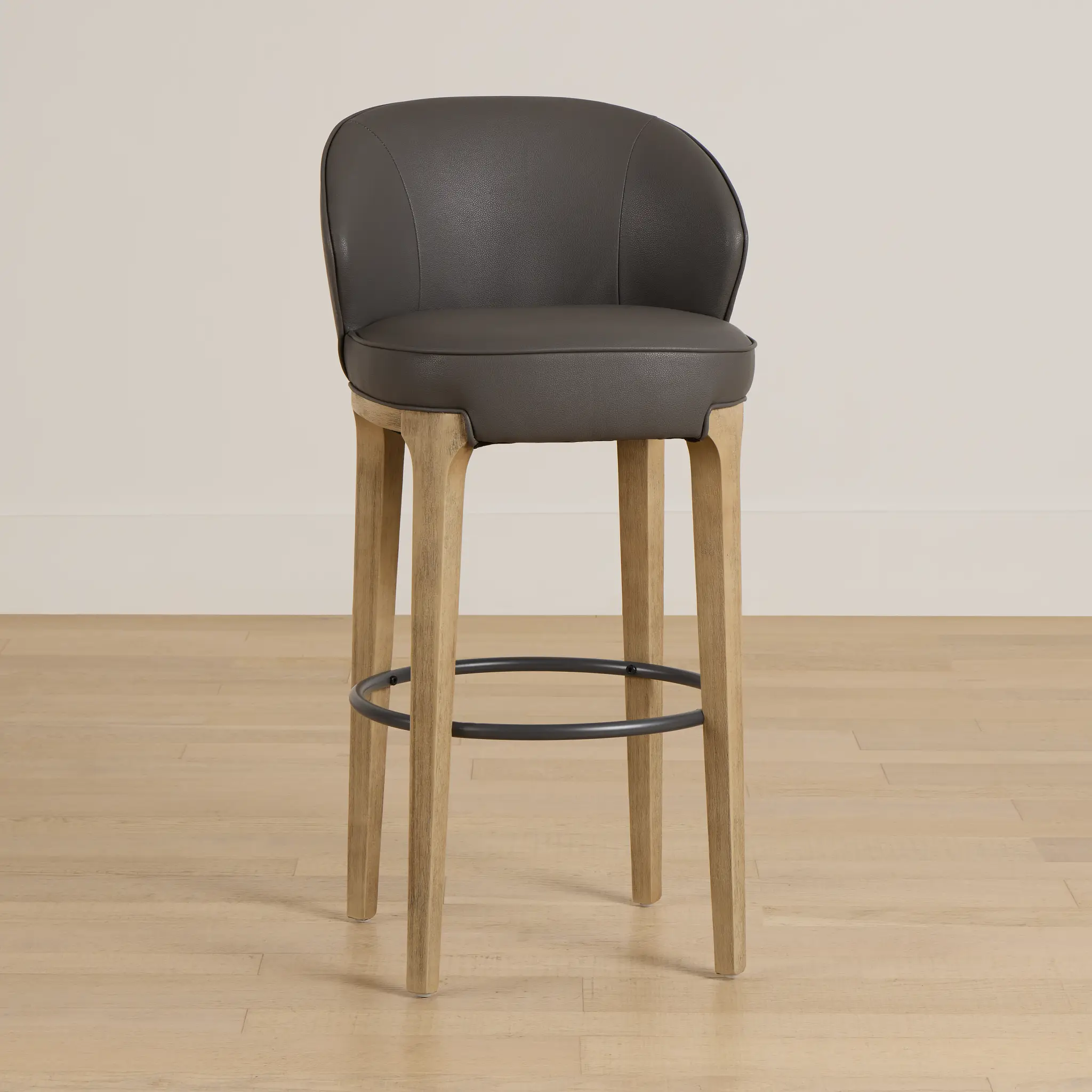 Libby Dark Gray Micro 30" Upholstered Barstool Libby Dark Gray Micro 30" Upholstered Barstool