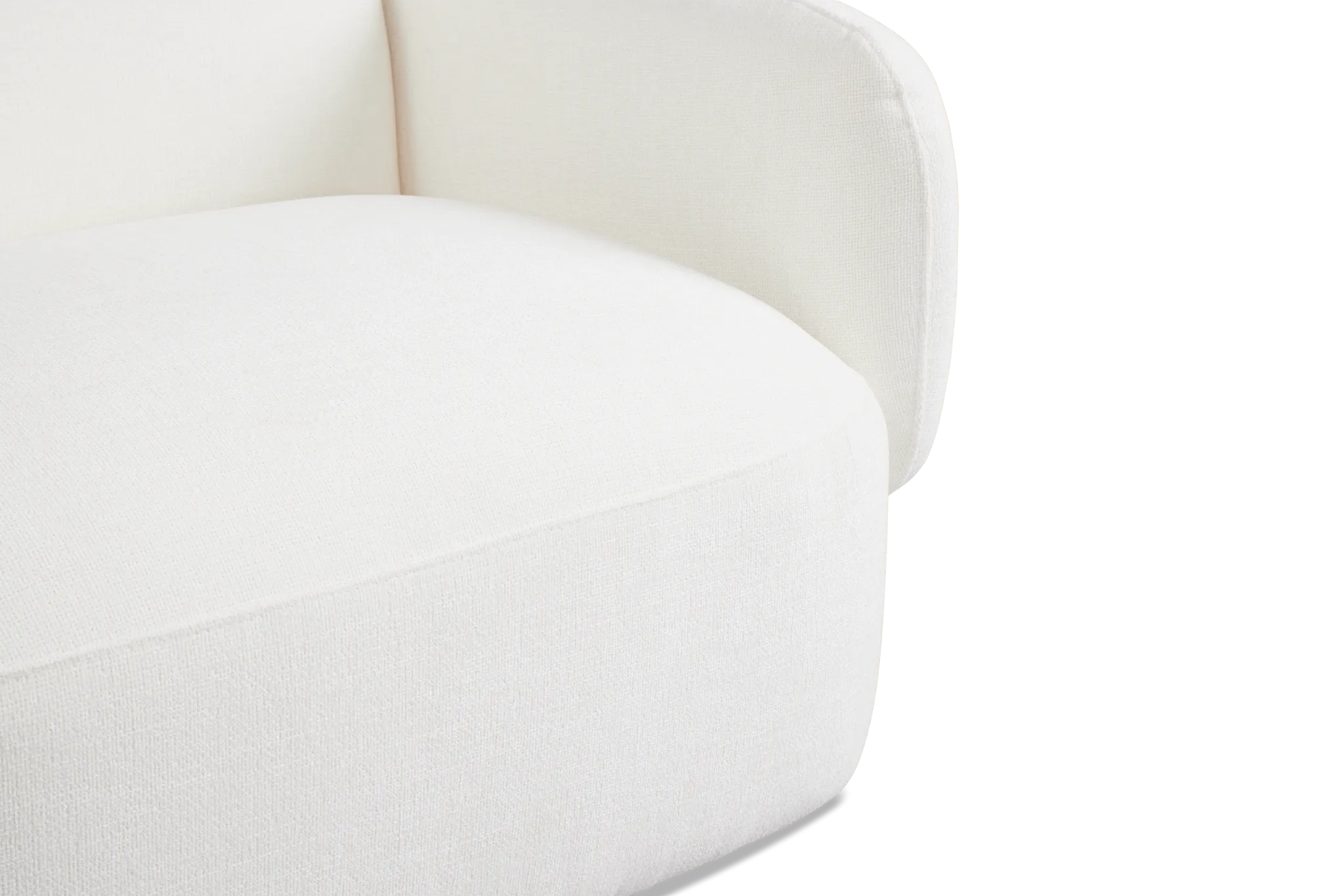 Halsey White Fabric Small Two-arm Sectional