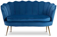 Lily Dark Blue Velvet Loveseat