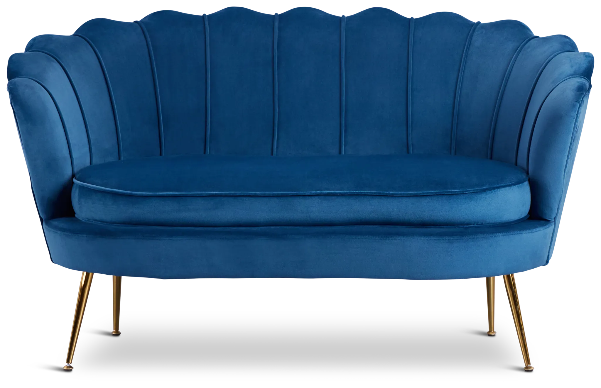 Lily Dark Blue Velvet Loveseat