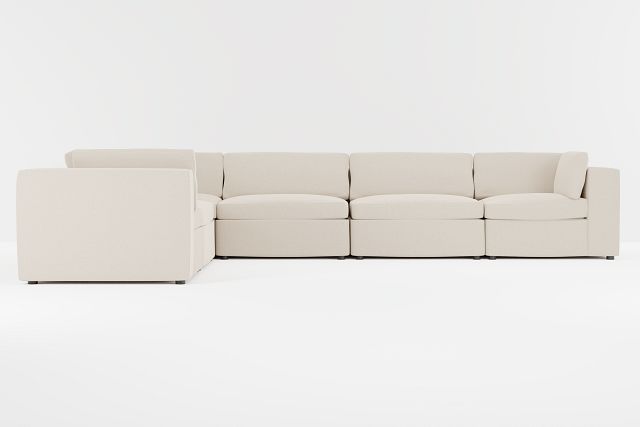 Destin Suave Beige Fabric 6-piece Modular Sectional