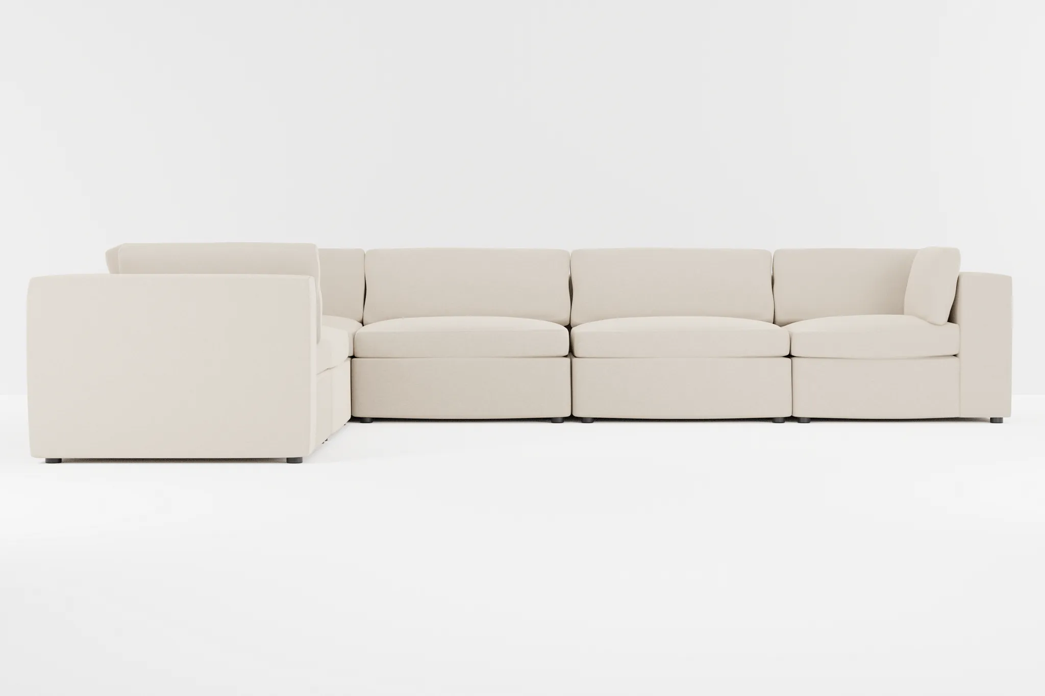 Destin Suave Beige Fabric 6-piece Modular Sectional