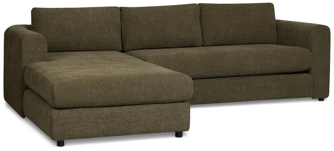 Alma Dark Green Fabric Left Chaise Sectional Alma Dark Green Fabric Left Chaise Sectional