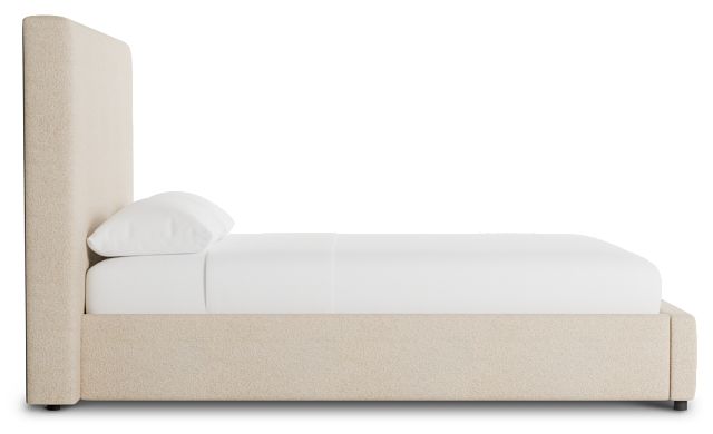 Grayton Sutton Beige 54" Upholstered Platform Bed