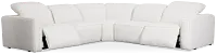 Ryland White Fabric Small Two-arm Power Reclining Sectional