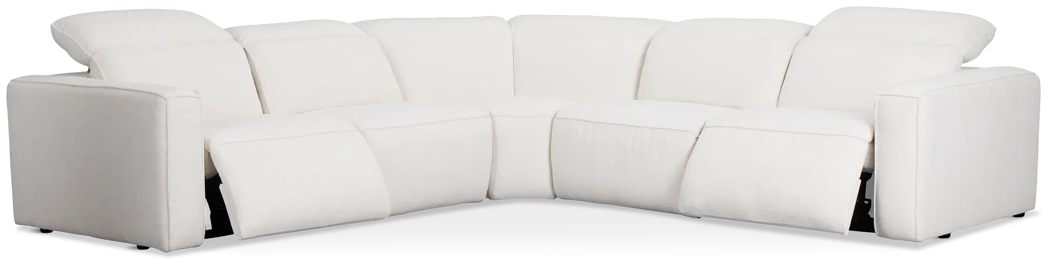 Ryland White Fabric Small Two-arm Power Reclining Sectional Ryland White Fabric Small Two-arm Power Reclining Sectional