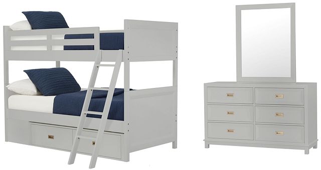 Ryder Gray Bunk Bed Storage Bedroom (2)