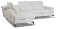 Pearson White Leather Left Bumper Sectional