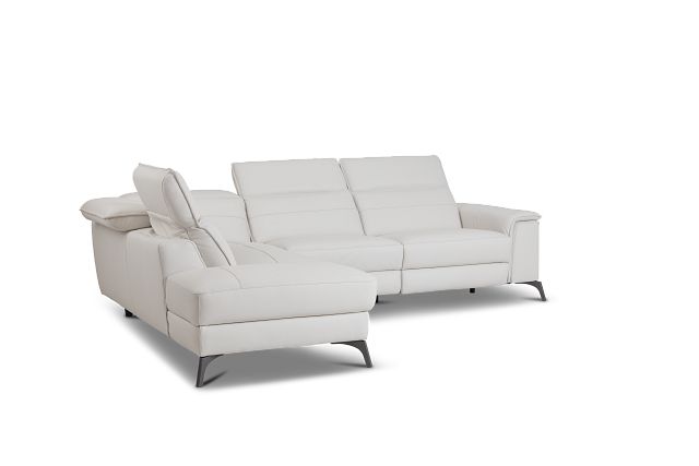 Pearson White Leather Left Bumper Sectional (2)