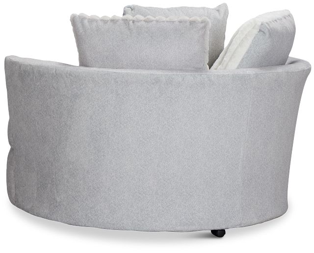 Kylie Light Gray Fabric Swivel Chair