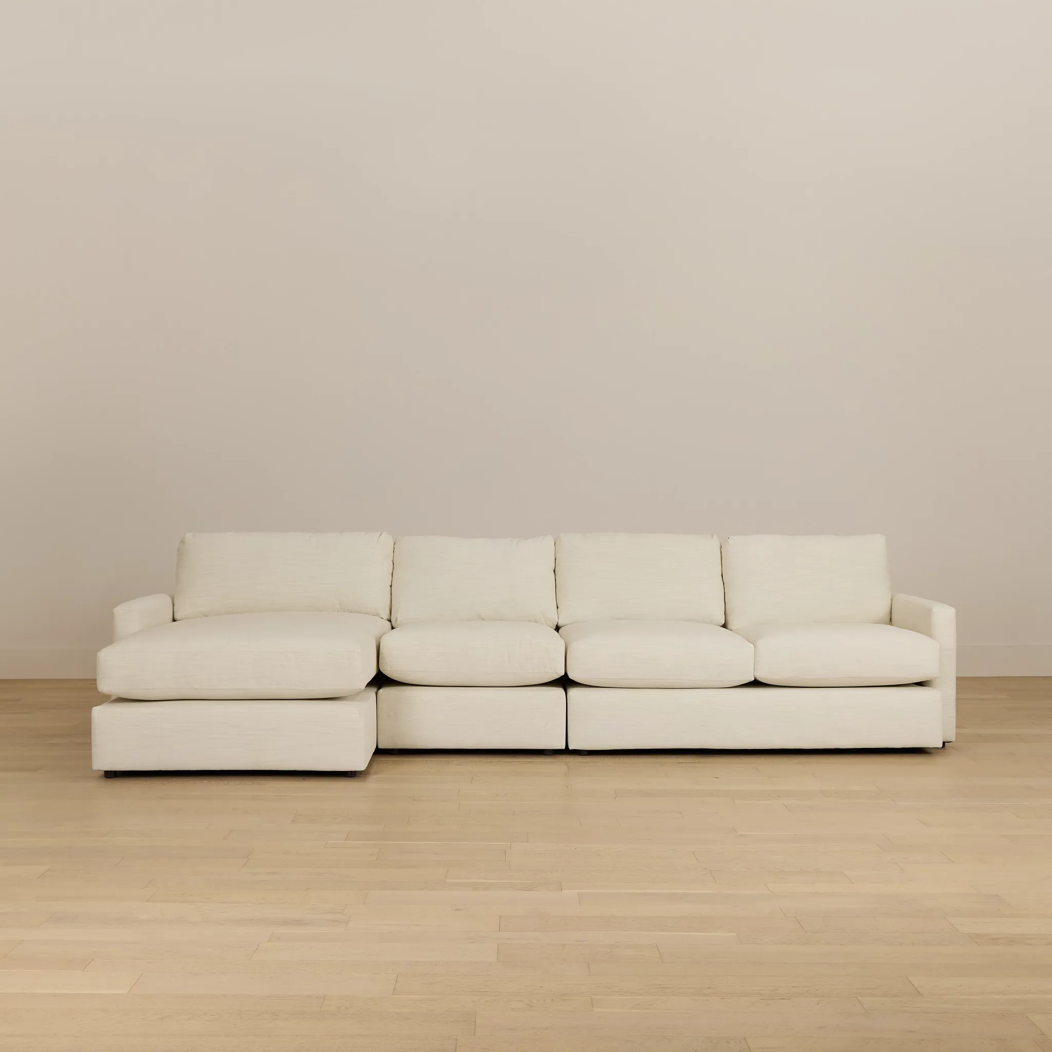 Noah Ivory Fabric Small Left Chaise Sectional