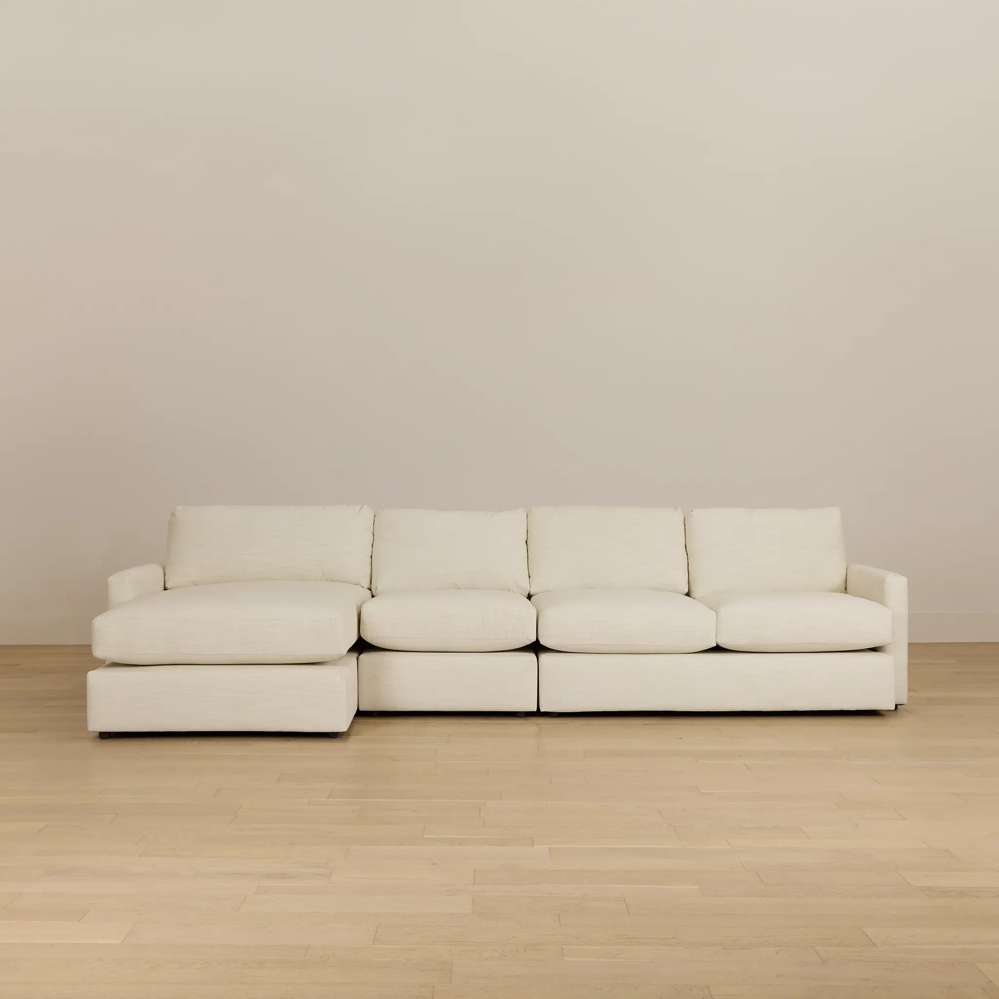 Noah Ivory Fabric Small Left Chaise Sectional Noah Ivory Fabric Small Left Chaise Sectional