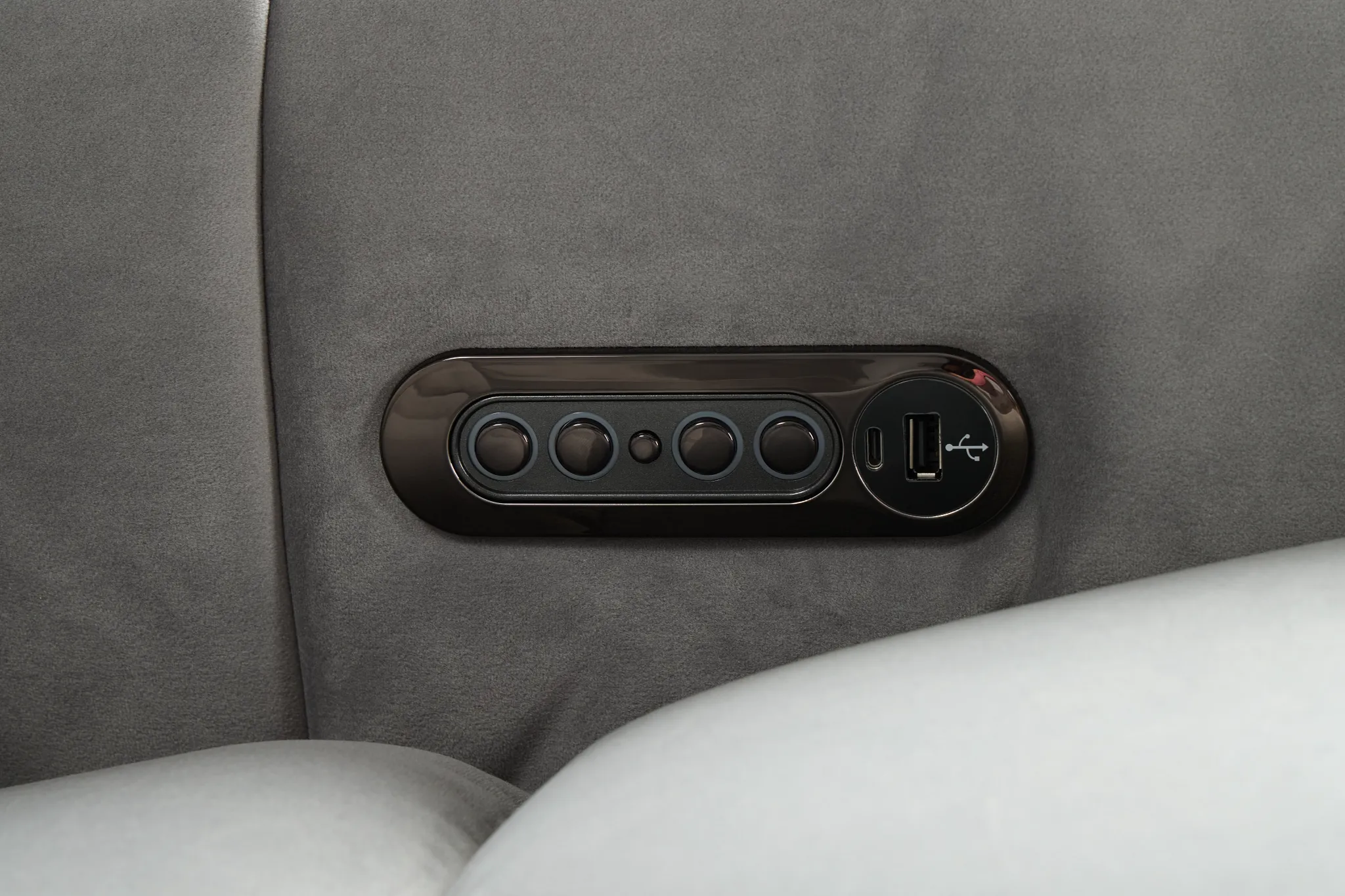 Gemma Light Gray Velvet Small Left Chaise Power Reclining Sectional