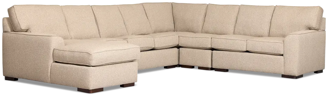 Sinclair Brown Fabric Left Chaise Memory Foam Sleeper Sectional Sinclair Brown Fabric Left Chaise Memory Foam Sleeper Sectional