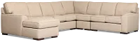 Sinclair Brown Fabric Left Chaise Memory Foam Sleeper Sectional
