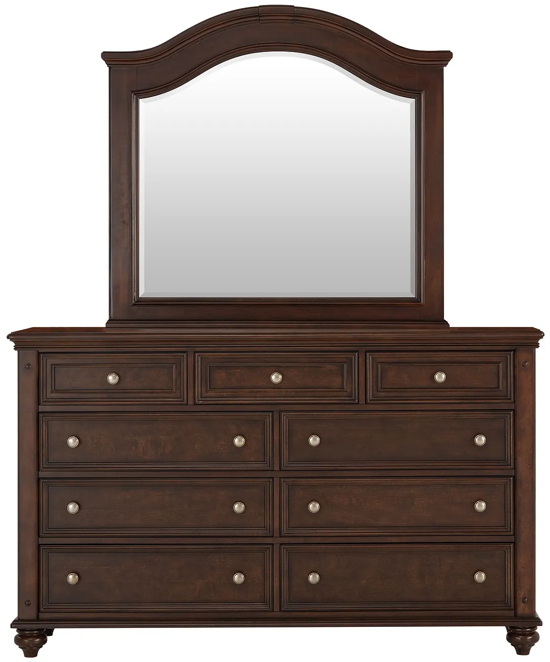 Savannah Dark Tone Arched Dresser & Mirror