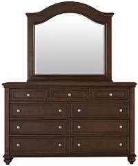 Savannah Dark Tone Arched Dresser & Mirror
