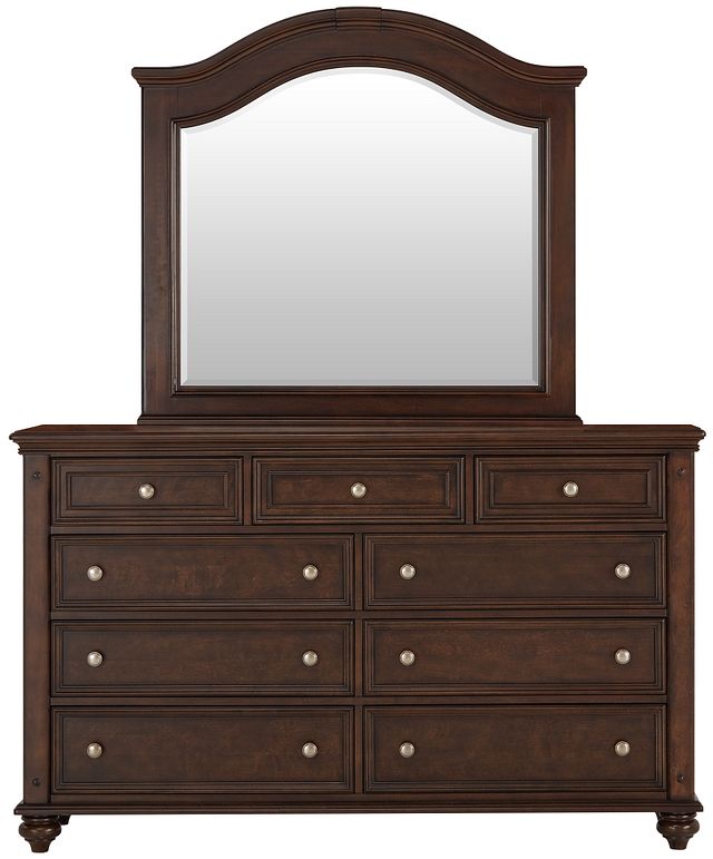 Savannah Dark Tone Arched Dresser & Mirror