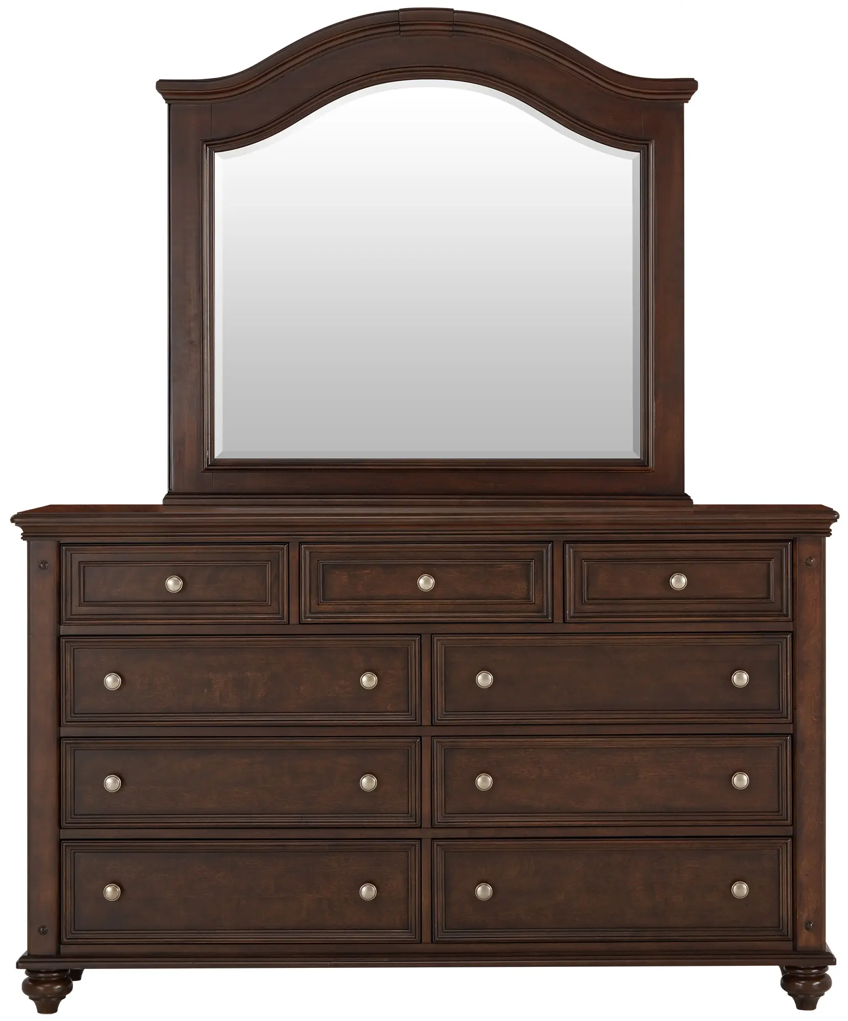 Savannah Dark Tone Arched Dresser & Mirror Savannah Dark Tone Arched Dresser & Mirror
