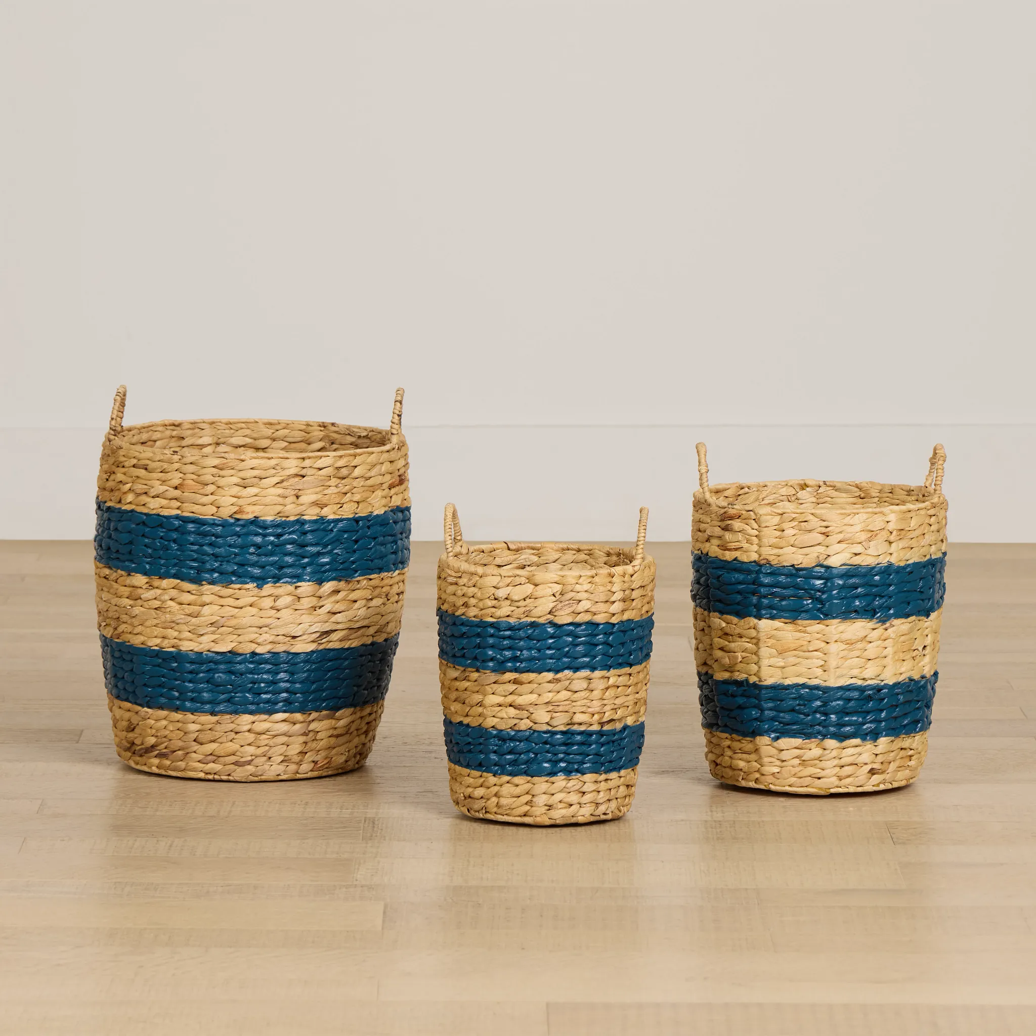 Maddie Set Of 3 Stripe Basket