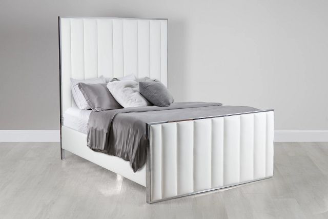 Ocean Drive White Metal Panel Bed