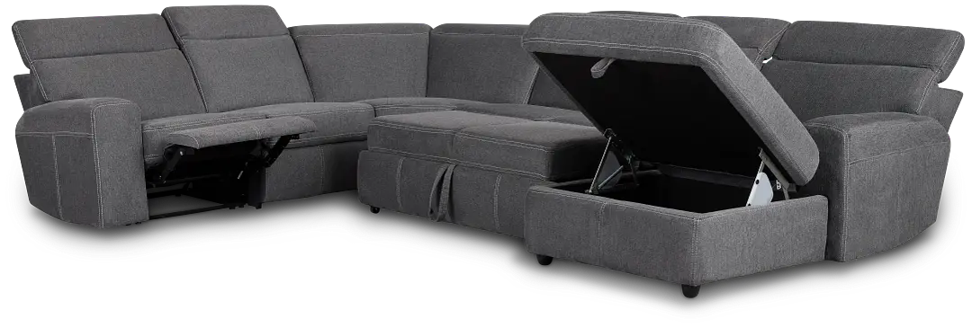 Callum Dark Gray Storage Small Right Reclining Chaise Sleeper Sectional Callum Dark Gray Storage Small Right Reclining Chaise Sleeper Sectional