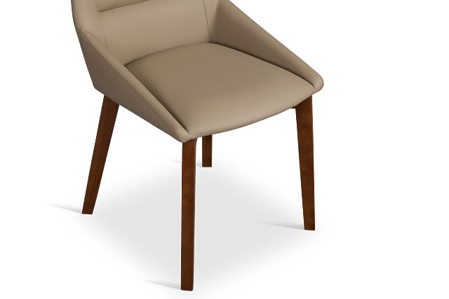 Fresno Taupe Upholstered Side Chair With Mid Tone Legs
