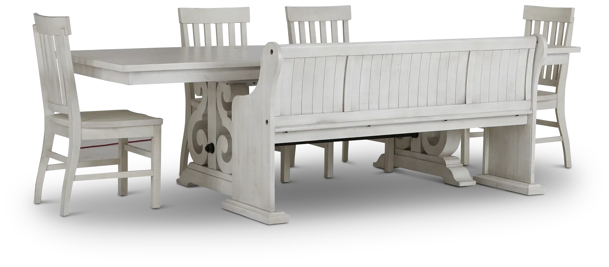 Sonoma Ivory Trestle Table, 4 Chairs & Bench Sonoma Ivory Trestle Table, 4 Chairs & Bench