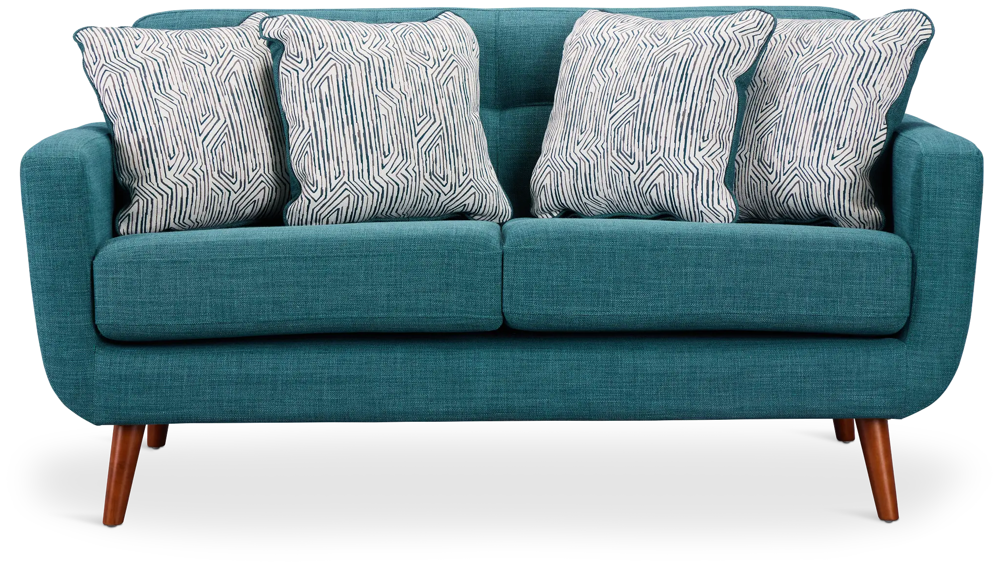 Raya Dark Teal Fabric Loveseat Raya Dark Teal Fabric Loveseat